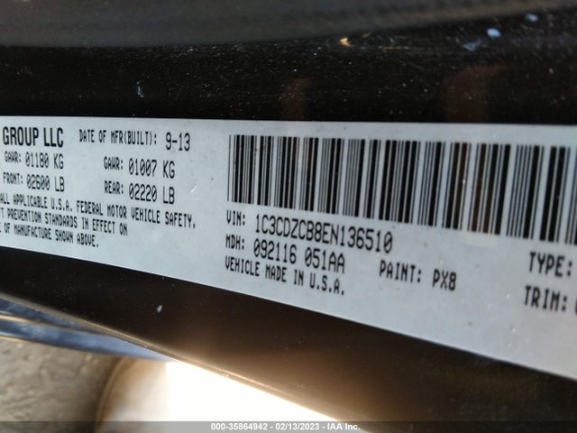 Dodge Avenger Sxt 2014 1C3CDZCB8EN136510 Image 9