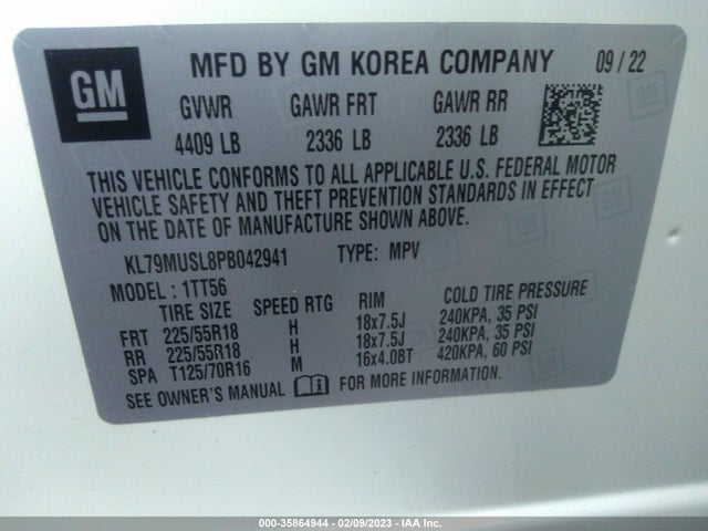 Chevrolet Trailblazer Rs 2023 KL79MUSL8PB042941 Image 11