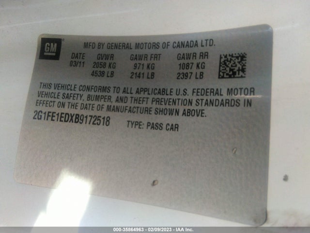 Chevrolet Camaro 1ls 2011 2G1FE1EDXB9172518 Image 10
