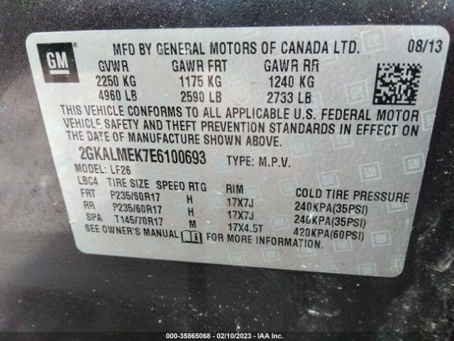 2GKALMEK7E6100693 GMC Terrain Sle