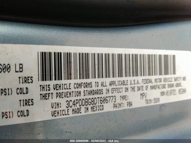 2013 DODGE JOURNEY SXT VIN: 3C4PDDBG8DT606773