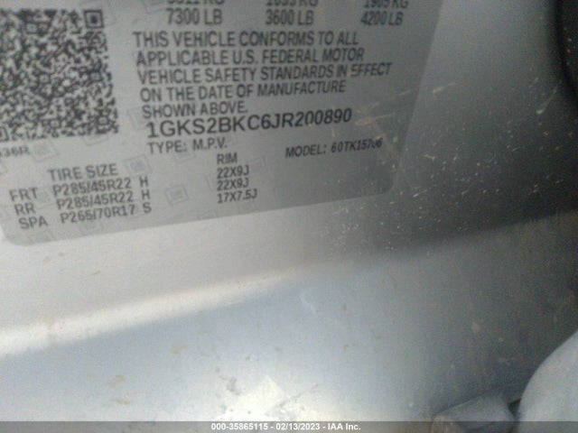GMC YUKON SLT 2018 1GKS2BKC6JR200890 Image 9