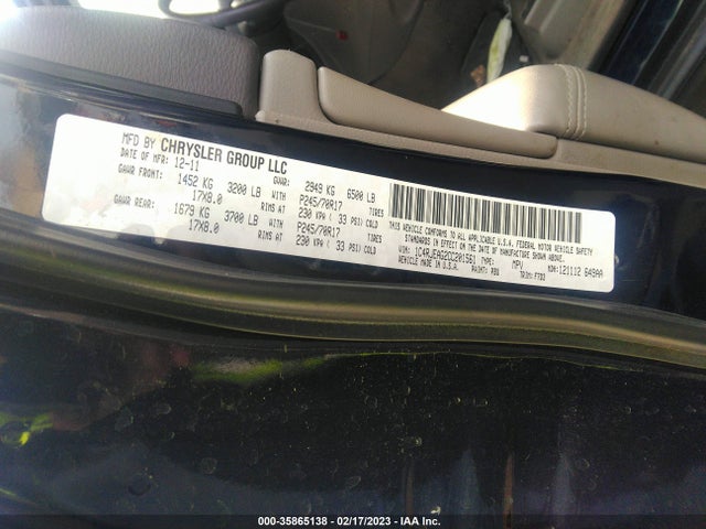 2012 JEEP GRAND CHEROKEE LAREDO VIN: 1C4RJEAG2CC201561