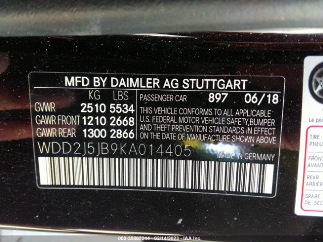 WDD2J5JB9KA014405 Mercedes-Benz Cls Cls 450