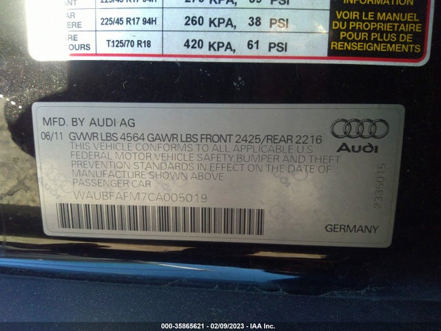 WAUBFAFM7CA005019 Audi A3 2.0t Premium