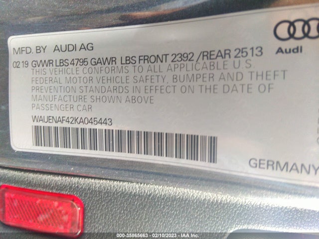 WAUENAF42KA045443 Audi A4 Premium Plus