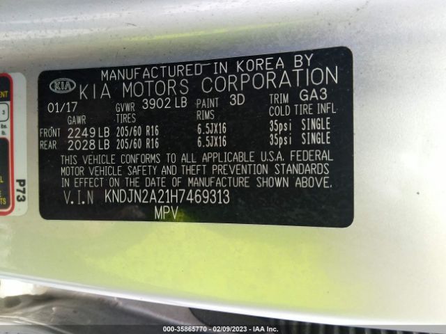 KNDJN2A21H7469313 KIA Soul Base
