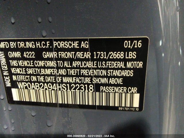 Porsche 911 CARRERA 2017 WP0AB2A94HS122318 Image 11