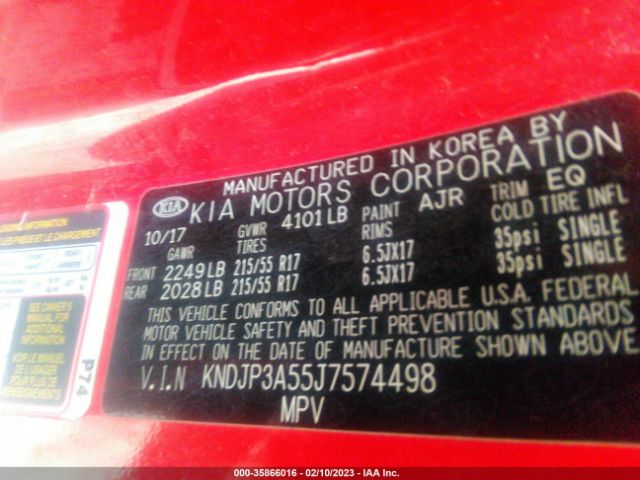 KNDJP3A55J7574498 KIA SOUL +