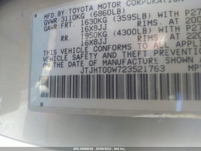 Lexus LX 470 2002 JTJHT00W723521763 Image 10