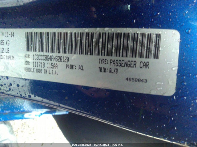 1C3CCCBG4FN626120 Chrysler 200 S