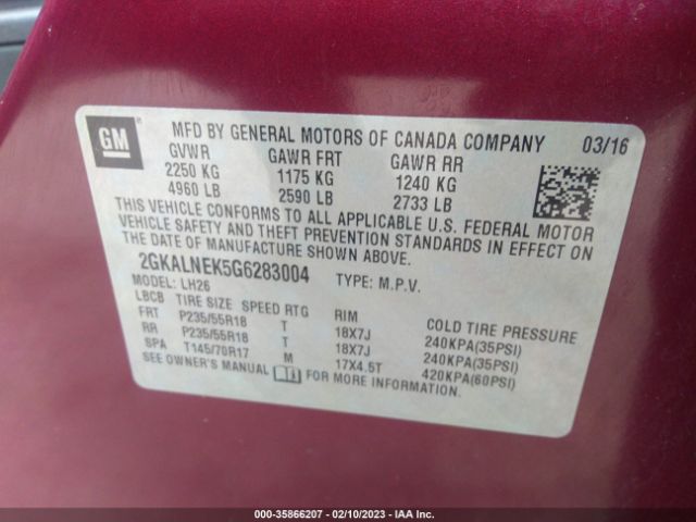 2GKALNEK5G6283004 GMC Terrain Sle