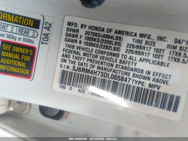Honda CR-V 2013 5J6RM4H73DL065847 Image 10