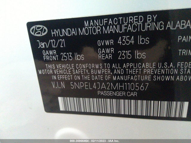 Hyundai SONATA SEL 2021 5NPEL4JA2MH110567 Image 9