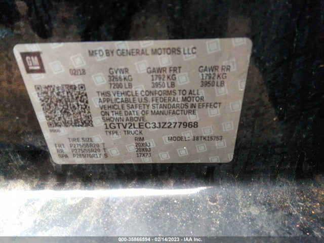 GMC SIERRA 1500 2018 1GTV2LEC3JZ277968 Image 10