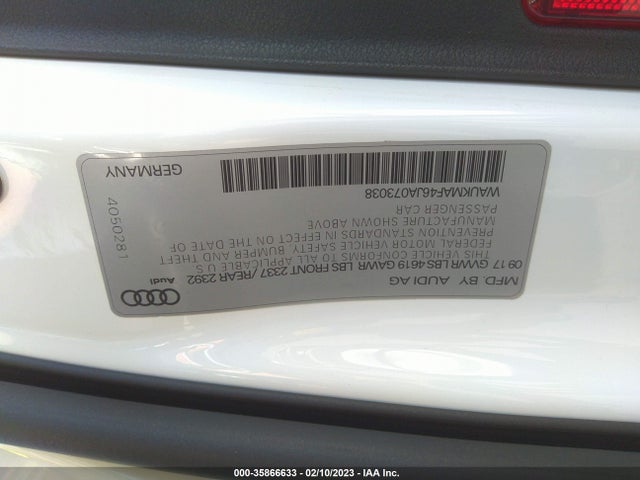 WAUKMAF46JA073038 Audi A4 Premium/tech Premium