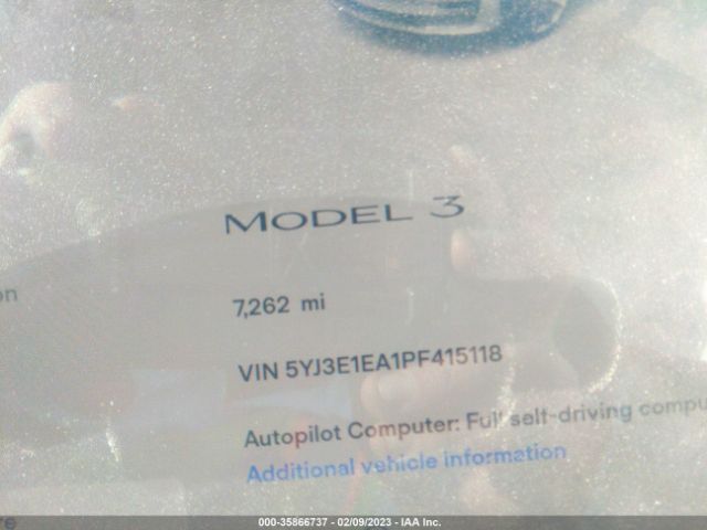 5YJ3E1EA1PF415118 Tesla MODEL 3