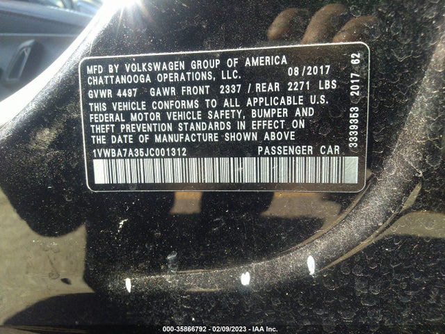 2018 Volkswagen Passat, VIN: 1VWBA7A35JC001312