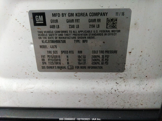 2017 Buick Encore, VIN: KL4CJESB6HB067508