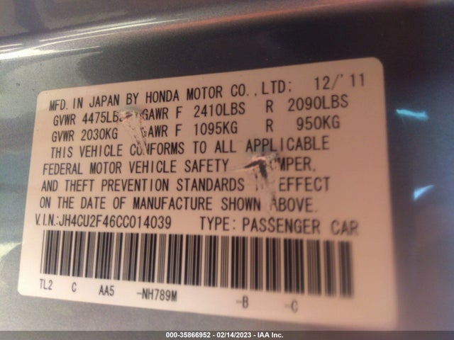 Acura TSX 2012 JH4CU2F46CC014039 Image 10