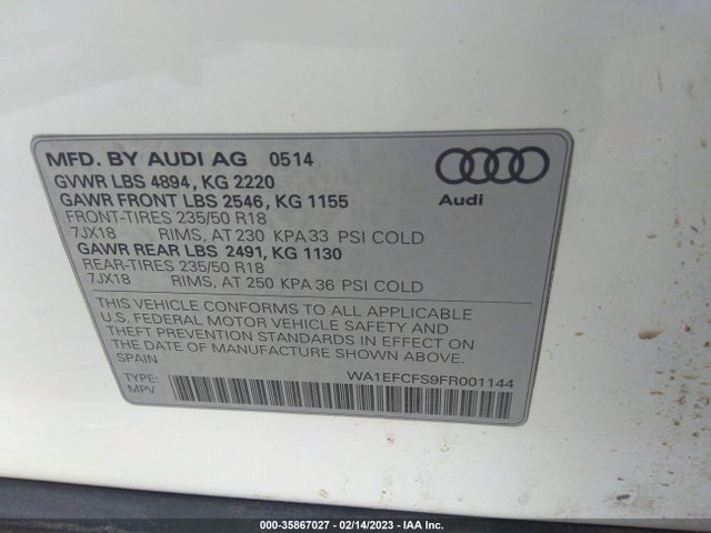 WA1EFCFS9FR001144 Audi Q3 2.0t Premium Plus