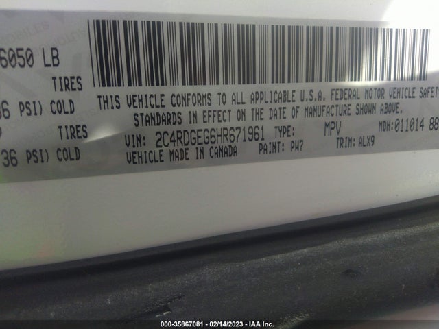 Dodge Grand Caravan Gt 2017 2C4RDGEG6HR671961 Image 11