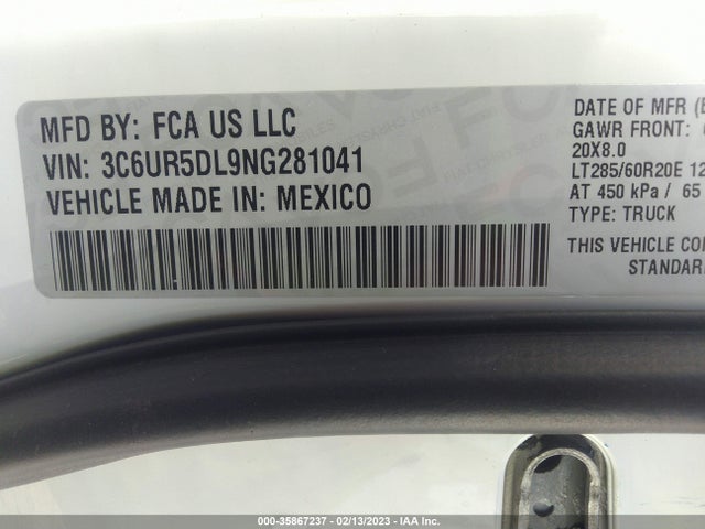 3C6UR5DL9NG281041 RAM 2500 Big Horn