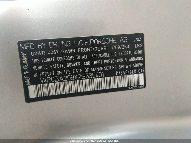 2002 PORSCHE 911 CARRERA WP0BA299X2S635401 Photo 8