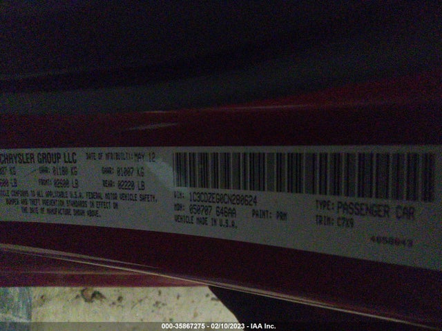 Dodge Avenger Sxt Plus 2012 1C3CDZEG0CN280624 Image 10