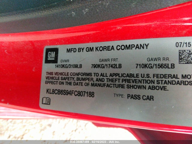 Chevrolet SPARK LS 2015 KL8CB6S94FC807188 Image 10