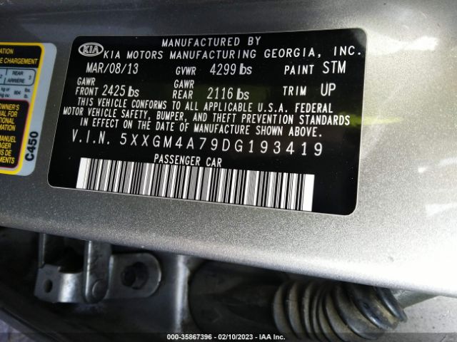 5XXGM4A79DG193419 KIA Optima Lx