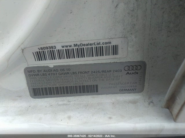 WAUAFAFL1AN070859 Audi A4 2.0t Premium