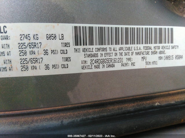 Dodge Grand Caravan American Value Pkg 2014 2C4RDGBG5ER161231 Image 9