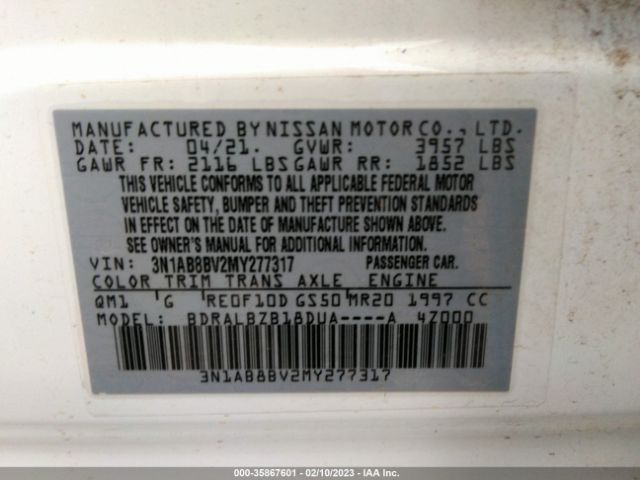 3N1AB8BV2MY277317 Nissan SENTRA S