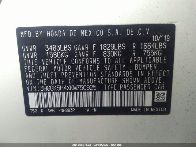 Honda FIT LX 2019 3HGGK5H4XKM750925 Image 9
