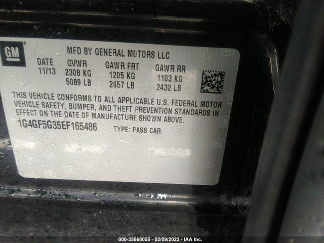 2014 Buick LaCrosse, VIN: 1G4GF5G35EF165486