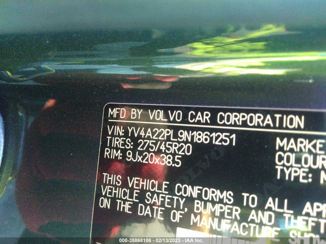 2022 Volvo XC90, VIN: YV4A22PL9N1861251
