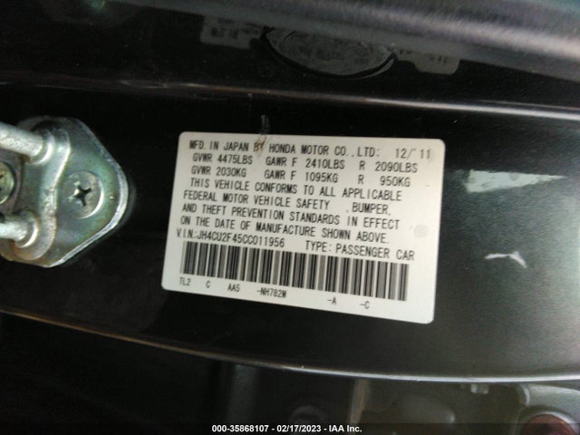 Acura TSX 2012 JH4CU2F45CC011956 Image 11