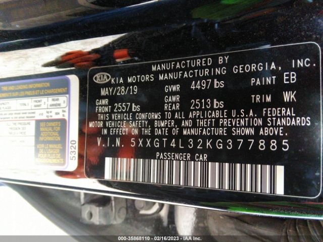5XXGT4L32KG377885 KIA Optima S
