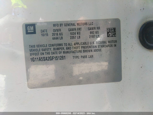 Chevrolet Malibu Limited Ls 2016 1G11A5SA2GF151281 Image 9