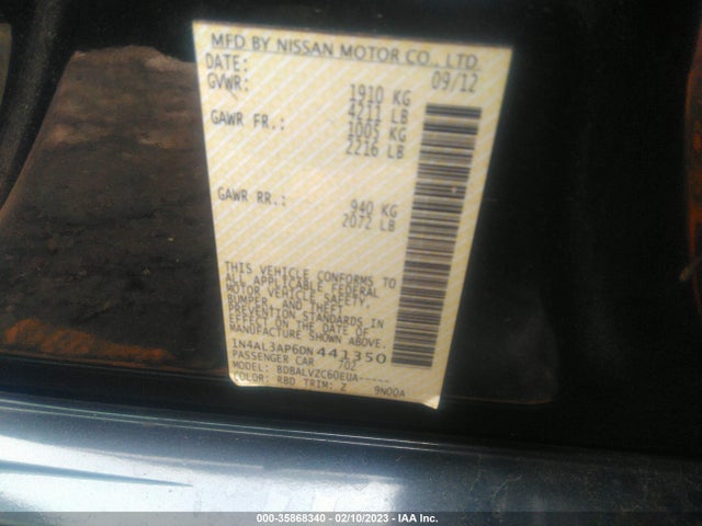 2013 NISSAN ALTIMA 2.5 SL VIN: 1N4AL3AP6DN441350