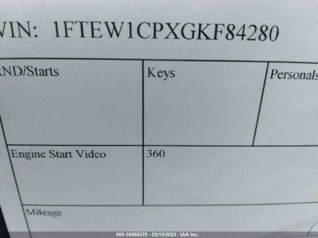 1FTEW1CPXGKF84280 Ford F-150 Xl/lariat/xlt