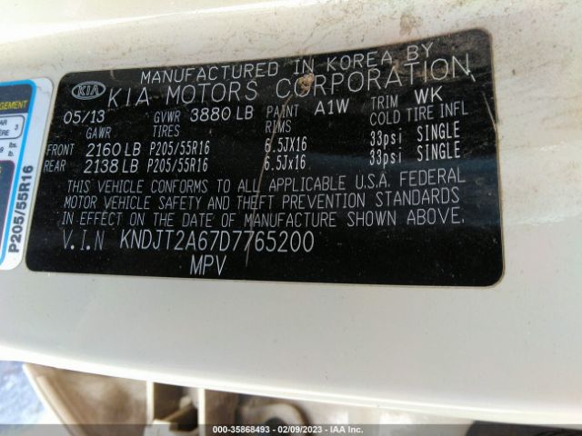 KNDJT2A67D7765200 KIA SOUL +