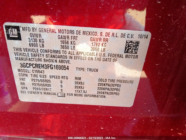 Chevrolet Silverado 1500 Lt 2015 3GCPCREH3FG169054 Image 10