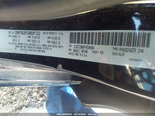 Chrysler 200 S 2015 1C3CCCBB6FN534964 Image 9