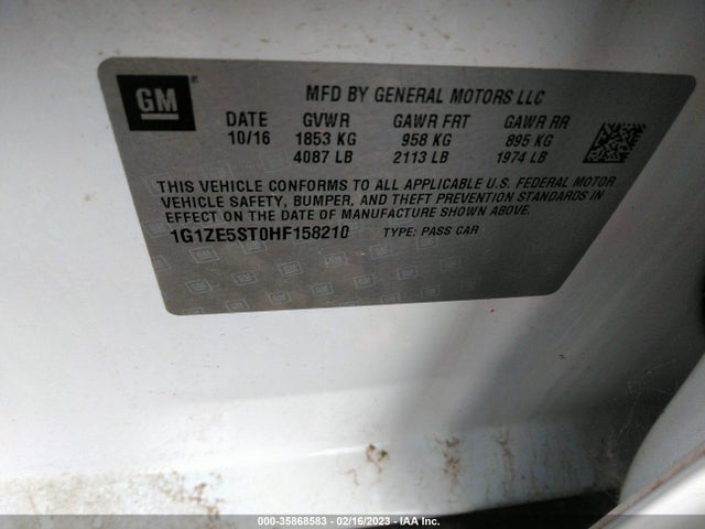 Chevrolet MALIBU LT 2017 1G1ZE5ST0HF158210 Image 9