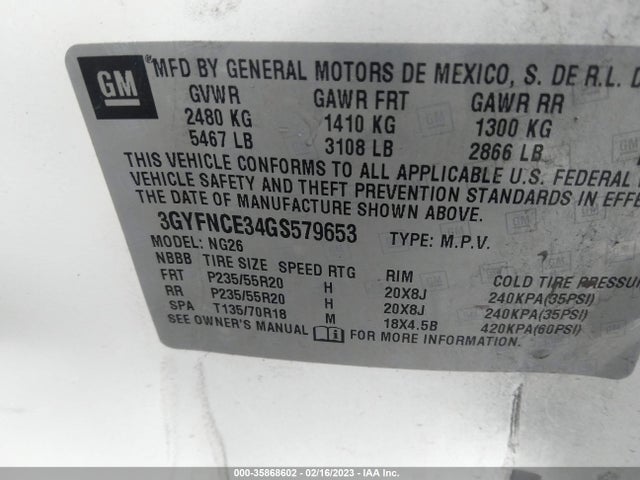 Cadillac Srx Performance Collection 2016 3GYFNCE34GS579653 Image 9