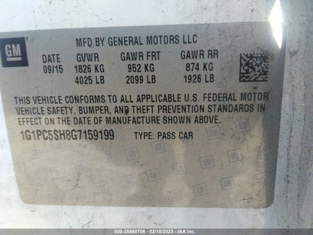 Chevrolet Cruze Limited Ls 2016 1G1PC5SH8G7159199 Image 9