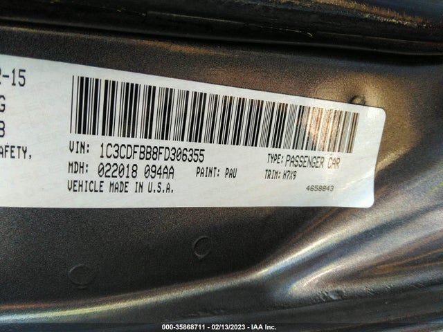 Dodge DART SXT 2015 1C3CDFBB8FD306355 Image 9