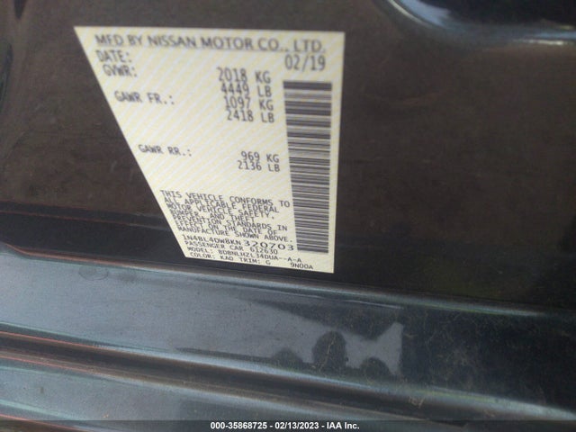 Nissan Altima 2.5 Sv 2019 1N4BL4DW8KN320703 Image 10